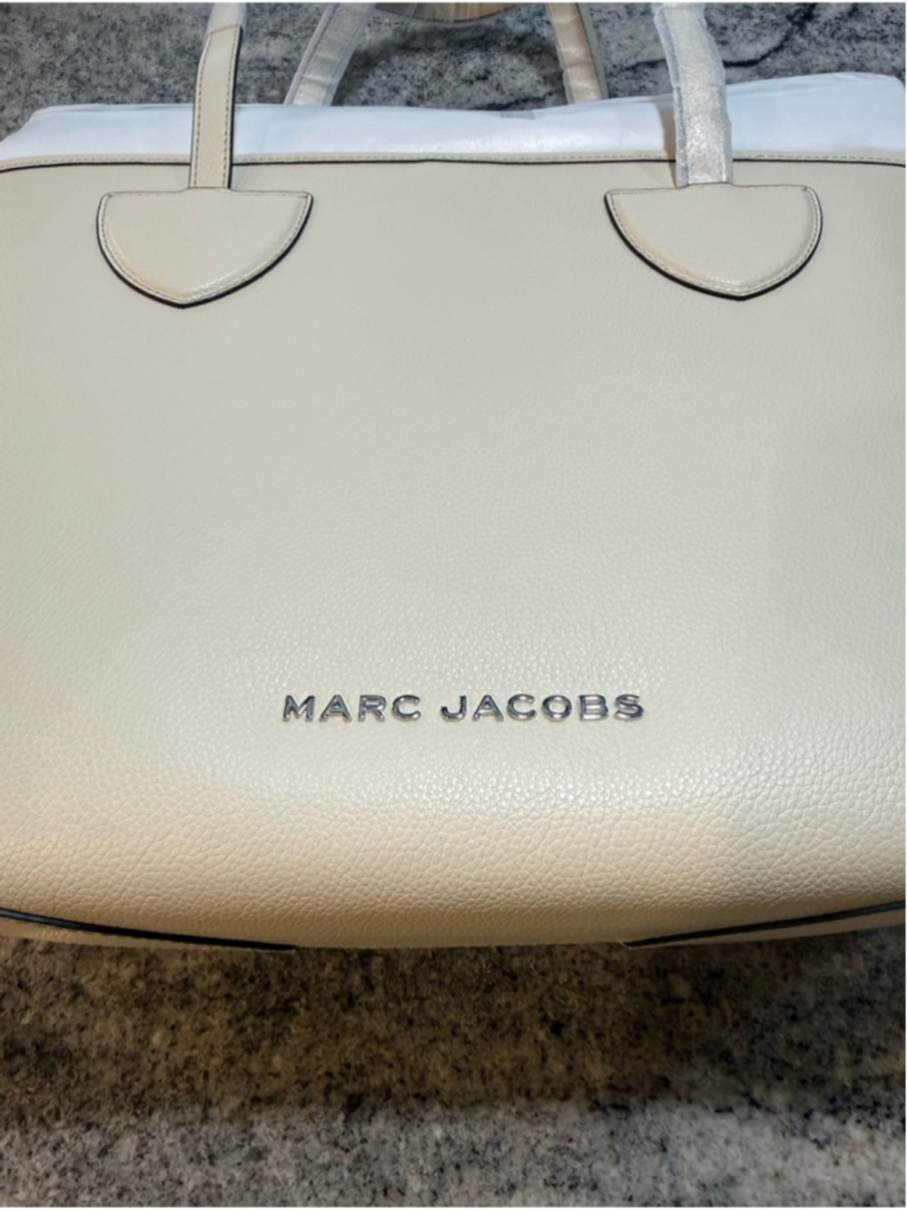 Marc Jacobs On Your Marc Leather Tote, Marshmallow - Picture 13 of 16